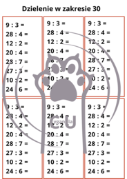 Dzielenie - zestaw do sprawdzania i utrwalania - karty pracy / wklejki