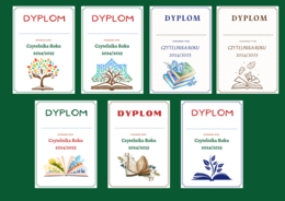 DYPLOM za czytelnictwo - dyplomy - CZYTELNIK ROKU - biblioteka - 14 wersji - zakończenie roku szkolnego