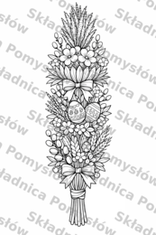 PALMA WIELKANOCNA - WIELKANOC; kolorowanka XXL (4xA4) + miniatura A4; gazetka, dekoracja, karta pracy, świetlica
