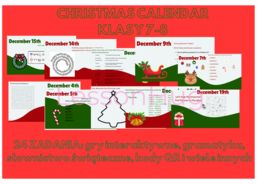 Advent Calendar/Kalendarz adwentowy dla klas 7-8
