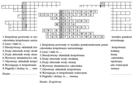 Logogryf na podsumowanie lekcji przyrody o rodzajach krajobrazu