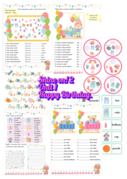 Karty pracy - shine on! 2 unit 1 Happy Birthday