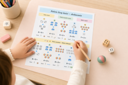 Reksio liczy kości – karta matematyczna