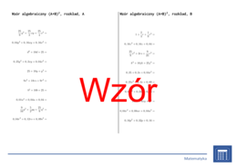 Wzór algebraiczny (A+B)^2, rozkład | matematyka, algebra | 26 kolumn