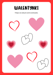 Walentynki karty pracy dla młodszych uczniów