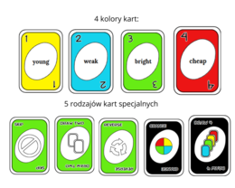 One Left – Gra karciana na wzór Uno, stopniowanie przymiotników język angielski