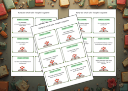📚❤️ Karty Small Talk – KSIĄŻKI i CZYTANIE - 60 pytań - TUS - biblioteka - język polski - zajęcia z wychowawcą