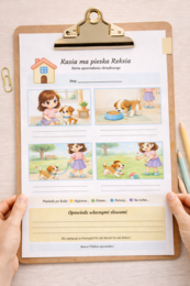 Kasia ma pieska Reksia – karta opowiadania obrazkowego