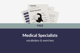 At the Doctor's -  free worksheet, słownictwo język angielski