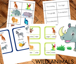 Wild animals - flashcards, I have/who has, klamerki