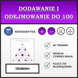 Trimino - Dodawanie i odejmowanie do 100 | matematyka