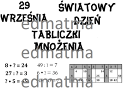 Dzień tabliczki mnożenia - gazetka szkolna (czarno-biała)