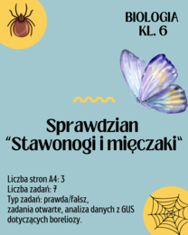 Biologia. Klasa 6. Stawonogi i mięczaki. Sprawdzian wiadomości. Test według nowej podstawy programowej.