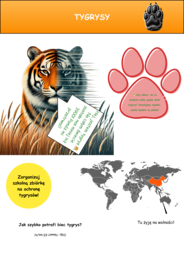 Plakaty o ochronie zagrożonych gatunków zwierząt i roślin.