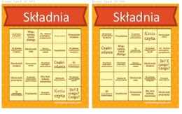 Wypowiedzenia - składnia. Gra Bingo