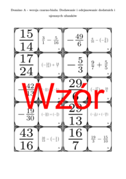 Domino - Dodawanie i odejmowanie dodatnich i ujemnych ułamków | matematyka