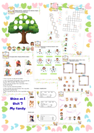 Karty pracy- Shine on! 1 Unit 7 My family.