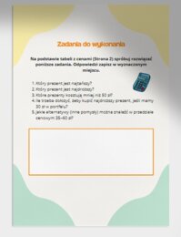 Porównujemy ceny i uczymy się planować budżet