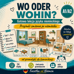 Wo? oder Wohin? – przyimki zmienne i opis pokoju (A1/A2) | 3 lekcje