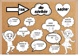 Gazetka motywacyjna do kolorowania| Idealna dekoracja i wsparcie dla dzieci| Zawiera 2 plakaty 4 x A4| Element łatwe do wycinania
