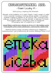 Dzień Liczby Pi - kolorowanka XXL. Klasy 4-6