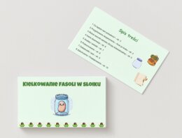 Uprawa roślin w klasie (fasola w słoiku, kiełkowanie nasion), obserwacja różnych warunków (światło, woda)