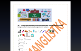 Back to school - powrót do szkoły - 5 ćwiczeń związanych z przyborami szkolnymi+ KLUCZ