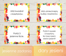 Jesienne zadania z darami jesieni.