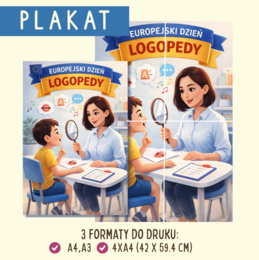 Plakat Europejski Dzień Logopedy 6 marca estetyczna dekoracja do gabinetu logopedy lub na drzwi, logopedia