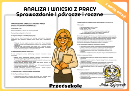 Analiza i wnioski z pracy Sprawozdanie wychowawcy grupy przedszkolnej
