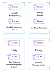 Ja mam, kto ma - bohaterowie lektur kl. 7-8 - gra dydaktyczna