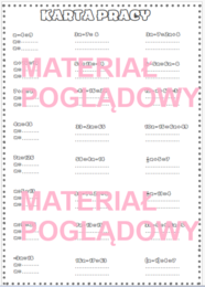 Obrazkowe równania + karta pracy klasy 6, 7, 8