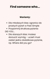 Find someone who- summer edition, gra, zabawa, integracja