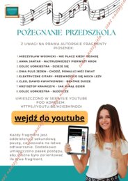 Pożegnanie przedszkola. Krótki scenariusz. Piosenka mp3 "Pożegnanie przedszkola".