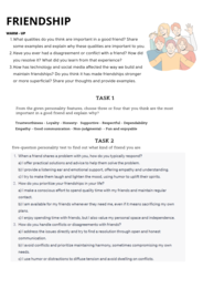 Friendship - Worksheet