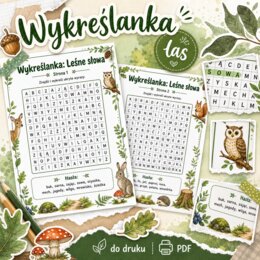 Wykreślanka. Leśne słowa