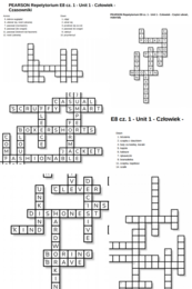 Repetytorium dla szkoły podstawowej cz. 1 (Pearson) – Unit 1 Człowiek – krzyżówki