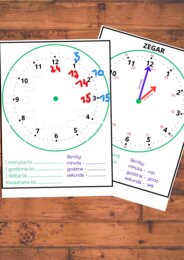 Plansza do nauki godzin na zegarze