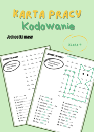 Jednostki masy, kodowanie, karta pracy, klasa 4