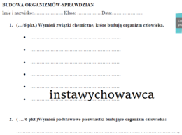 Budowa organizmów-sprawdzian