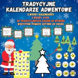 KALENDARZ ADWENTOWY TRADYCYJNY - 2 wersje, 30 zadań!