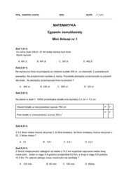 Mini Arkusz Matematyka egzamin klas 8