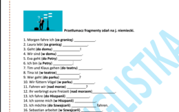 Przyimki miejsca - tłumaczenie fragmentów zdań na j. niemiecki- EGZAMIN ÓSMOKLASISTY/ MATURA