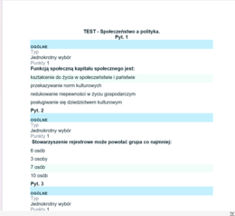 Test - Społeczeństwo a polityka