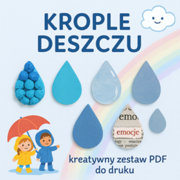 „Krople deszczu” – praca plastyczna z papieru i bibuły