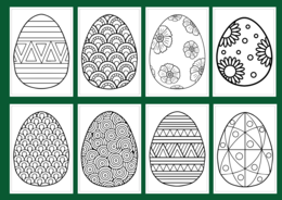 WIELKANOC – Galeria – PISANKI - kolorowanka – kolorowanki – WIOSNA – biblioteka – świetlica – przedszkole – 40 wersji