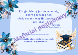 Wkładki do książek. Zakończenie roku szkolnego. Klasy 1-8 . Wzór 6