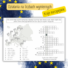 Działania na liczbach WYMIERNYCH - mapa Europy
