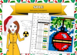 Klasa 8. Chemia. Sole. Świąteczna kolorowanka chemiczna. Nonogram w formacie XXL. Karta pracy. Zadanie. Praca grupowa. Święta. Christmas.