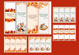 JESIENNE zakładki do książek – zakładka – jesień - wersja 1